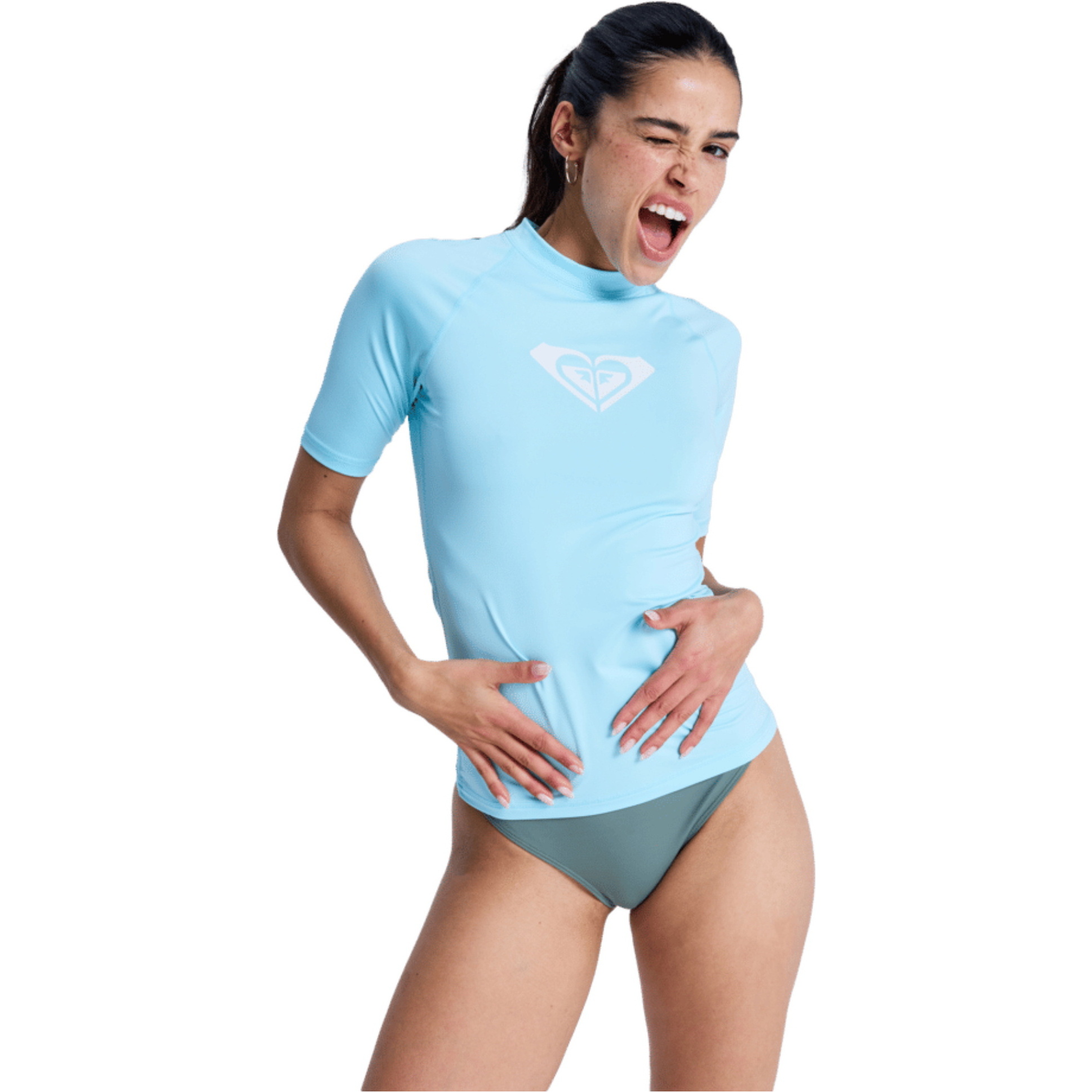 2026 Roxy Womens Whole Hearted Short Sleeve Rash Vest ERJWR03548 - Katydid